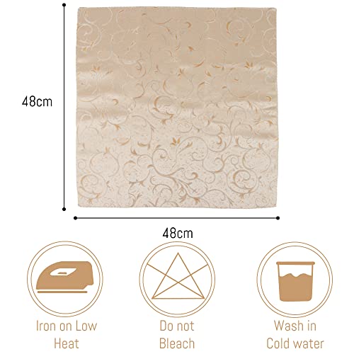 FainFun Pack of 6 napkins cloth fabric,Pale Gold,46.5*46cm, 46.5 x 46 cm (Set of 1) - Image 2
