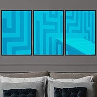 3 Piece Framed Canvas Wall Art Abstract Cool Line Canvas Prints Home Artwork Decoration for Living Room,Bedroom - 16