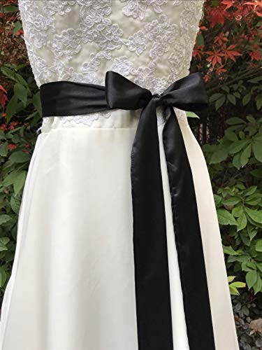 Satin Sash Belt For Bridal Wedding Bridesmaid Dress Belt 2'' Wide Double Side3