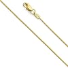 14k REAL Yellow OR White Gold Solid 0.8mm Round Snake Chain Necklace with Lobster Claw Clasp