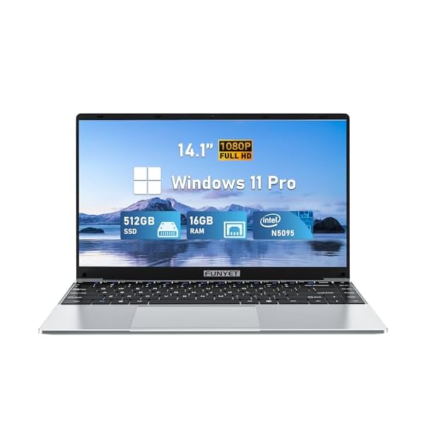 14 Inch Laptop Computer, Gaming Laptop, 16GB RAM 512GB SSD, Intel Celeron N5095 Processors, FHD 1920 x 1080, Supports 180 Angle Opening, Windows 11 Pro