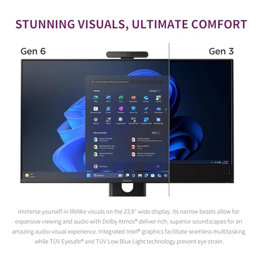 Image of Lenovo ThinkCentre M70a Gen 6 A.I. PC, 24 inch Touchscreen All-in-One Desktop, 20-core Intel Ultra 7 265T, 64GB DDR5, 4GB SSD, DisplayPort + HDMI, Wi-Fi 6, Wired KB&Mouse, Windows 11 Pro