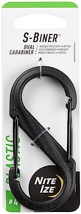 Carabiner Clip, 3-1/2 in., Plastic, Black