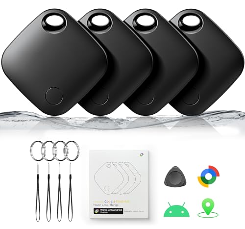 Air Tracker Tags-4 Pack for Android, Bluetooth Tracker Works with Google’s Find Hub | Android Only...