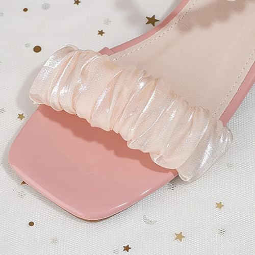 IWIHMIV Girls Sandals Low Heels Square Toe Dress Ankle Strap Sandals Non Slip Open Toe Thick Heels Wedding Party Shoes 6