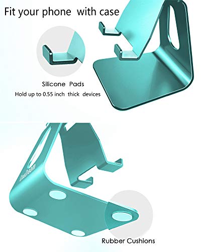 Adjustable Cell Phone Stand, Creadream Phone Stand, Cradle, Dock, Holder, Aluminum Desktop Stand Compatible With Iphone Xs Max Xr 8 7 6 6S Plus 5S Charging, Accessories Desk,All Smart Phone-Mint Green #TOP4