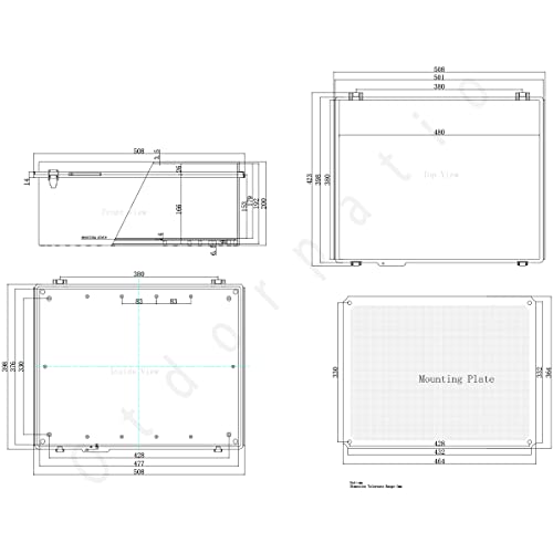 Otdorpatio Junction Box, Hinged Clear Cover Stainless Steel Latch Ip67 Waterproof Abs Project Box With 2 Pg21 Cable Gland,Electrical Box Enclosure With Mounting Plate & Wall Bracket 19.7 X 15.7 X 7.9Inch #TOP6
