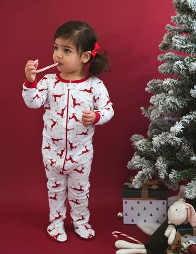 Image of Leveret Fleece Baby Boys Girls Footed Pajamas Sleeper Kids & Toddler Christmas Pajamas (3 Months-5 Toddler)