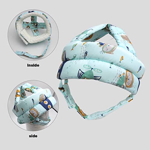 Image of Baby Head Protector Baby Helmet for Crawling Walking, No Bumps Safety Head Adjustable Protective Cap for Walking, Playing (Submarine)