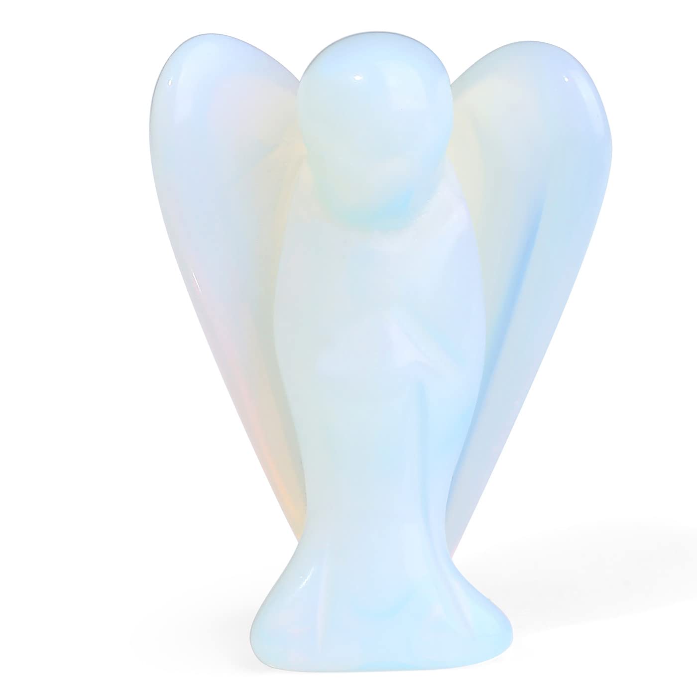XIANNVXI Opal Crystal Angel Figurine Decor Healing Crystals Gemstones Polished Stones Statue Reiki 1.5