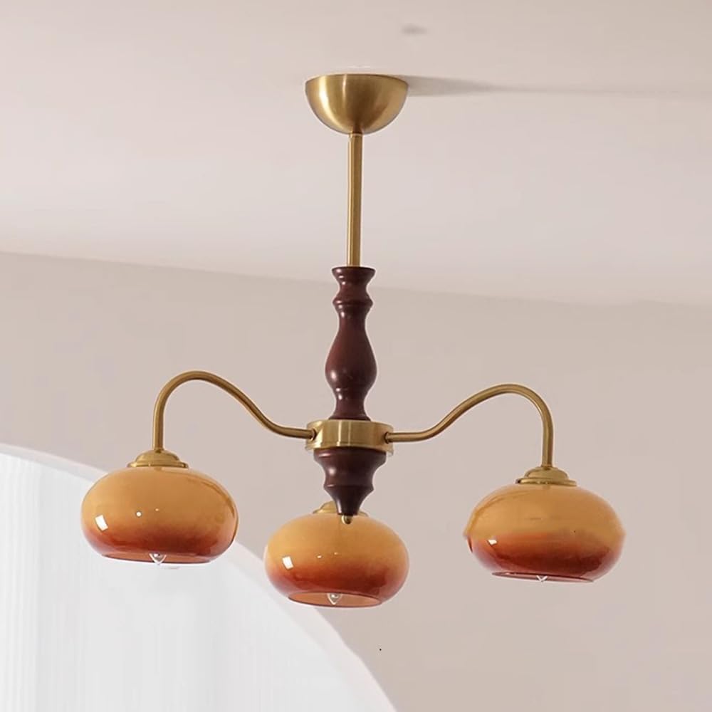 Lustre moderne à 3 lumières salon salle à manger plafonnier bois blanc