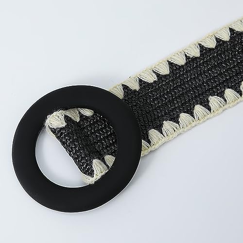 eYLun Women Straw Woven Belt Braided Elastic Stretch Waist Belt Boho Buckle Dress Belt4