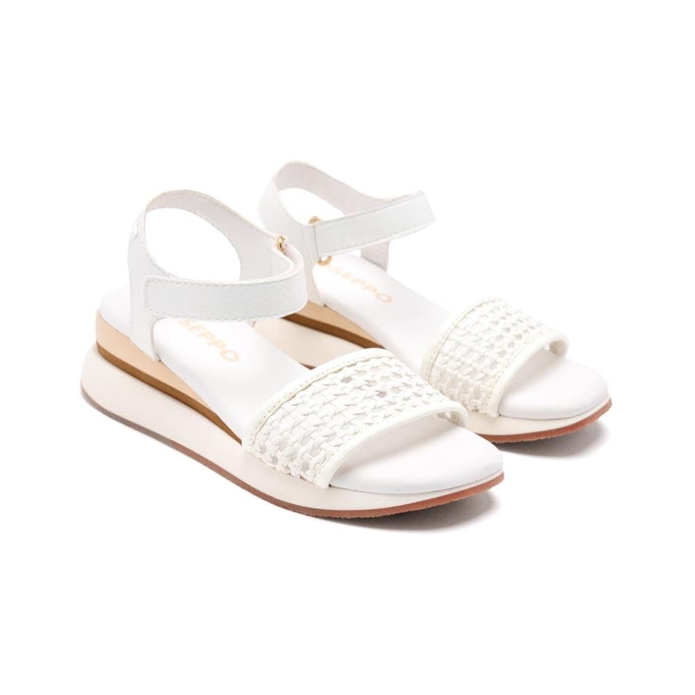 GIOSEPPO Sports Sandals Braided Wedge OJIBWA, white, 7 UK