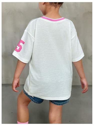 SOLY HUX Toddler Girl's Y2k Jersey Shirt Number Graphic Tees V Neck Short Sleeve Loose Summer Tops2