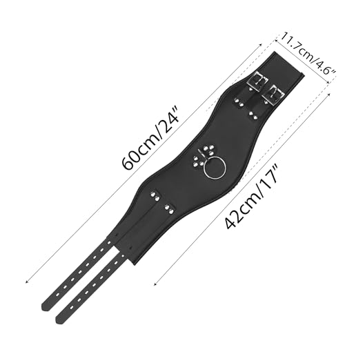 Lockable Neck Collar with O ring, Adjustable Double Belts, Leather Chokers Punk Necklace for Men Women Woman Male Human Adults Halloween Bar Stage Cool Life People, Padded Cotton Locking Collars Black2