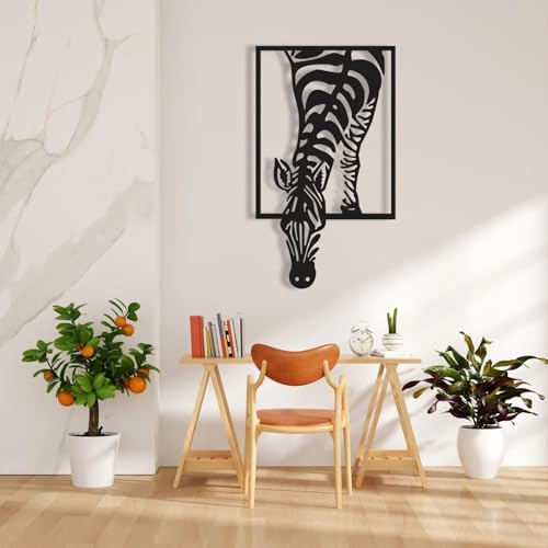 Image of BLIND SHOP Giraffe Metal Decor Metal Wall Decor for Home Decor | Wall Sculpture Home Decoration | Metal Art | Metal Wall Art | Home Wall Hangings Animal Metal Decor (Size 58 X 33 X 1.5 CM)
