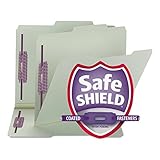 Smead Pressboard Fastener File Folder with SafeSHIELD Fasteners, 2 Fasteners, 2/5-Cut Tab Right of Center Position, Guide Height, 1