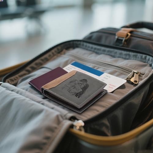 Personalized Wallet, Men's Wallet with Pattern on The Front and Lettering on The Back, Great Gift for Husband, Dad, or Boyfriend3