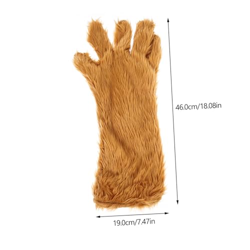 ERINGOGO 1Pc Plush Bear Palm Glove Cosplay Photo Prop for Parties Stage Performances Brown Furry Design Thick Comfortable Winter Hand Protection2