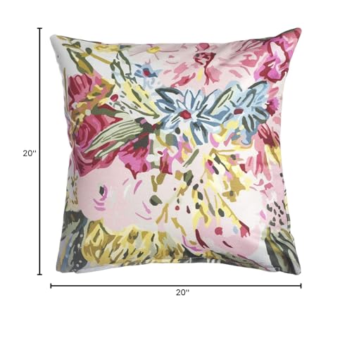 Fab-Habitat-IndoorOutdoor-Throw-Pillow-Made-from-Recycled-Polyester-Yarn-Double-Sided-Stain-Resistant-Machine-Washable-Floral-Patio-Deck-Porch-Living-Room-Nassau-Multi-20-x-20 Fab Habitat IndoorOutdoor Throw Pillow Made from Recycled Polyester Yarn Double Sided Stain Resistant Machine Washable Floral Patio Deck Porch Living Room Nassau Multi 20 x 20
