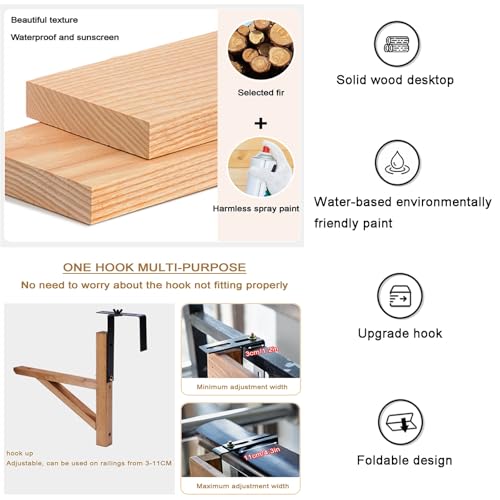 Table pliante de balcon compacte pour petit espace extérieur et balustrade - 4
