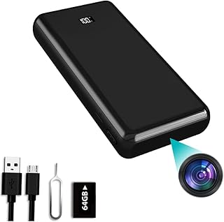 Spy Camera Hidden Camera Power Bank 10000 mAh 2K Mini Spy Camera,Camaras Espias Ocultas,Nanny Cam Hidden Camera,Small Security Hidden Camera with Motion detection/Dual Mode Night Vision(No WiFi)