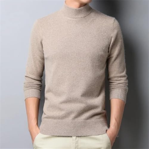 Men Mock Neck Sweater Solid Color Long Sleeves Casual Knit Pullovers Jumpers Tops2