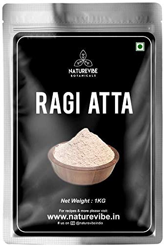 Farine de ragi sans gluten Nachni Atta Naturevibe Botanicals 1Kg pour rôtis