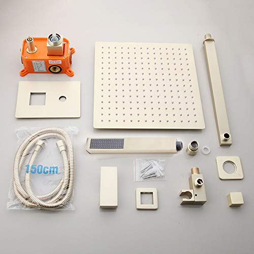 ZYHYCH Set doccia da bagno a pioggia in oro