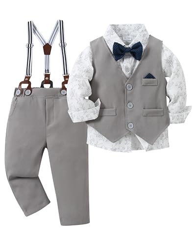 Ensemble formel bébé garçon avec pantalon à bretelles confortable pour rester chic