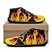 Pointodoor Fire Flames Barefoot Shoes Men Wide Toe Box Slip On Workout Shoes Zero Drop Fashion Sneakers Minimalist Running Cross Training Shoe Size 8.5