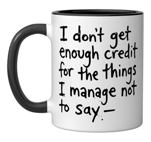 Taza de cerámica 11 onzas con diseño negro y blanco miniatura 1