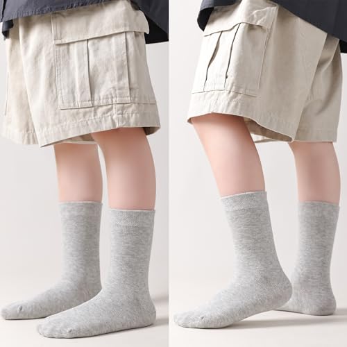 Image of 3 Pairs Boys Dress Socks Kids Girls Black Crew Uniform Sock for Toddler