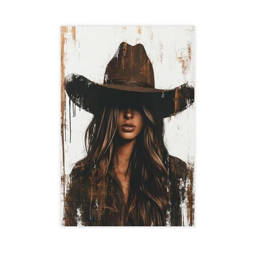 Cowgirl auction art sur toile idée cadeau chambre ado