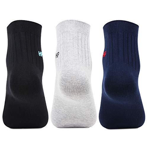 Hush Puppies Men's Cotton Ankle Length Socks (Brohpm-13A-Po3_Multicolor_Freesize)