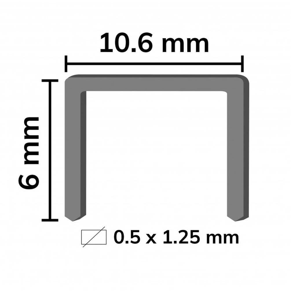 D-Work, 5000 punti metallici H-18, zincati, in acciaio inox, 8,6 x 18 x 1,25 mm