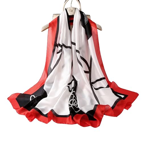Image of MALINA Women's Polyester Silk Satin Stole Scarf - Soft Lightweight Fashion Wrap, Elegant Floral & Gradient Design, summer stole,Scarf For Women,Premium Stole,Large Size 180x90 cm'