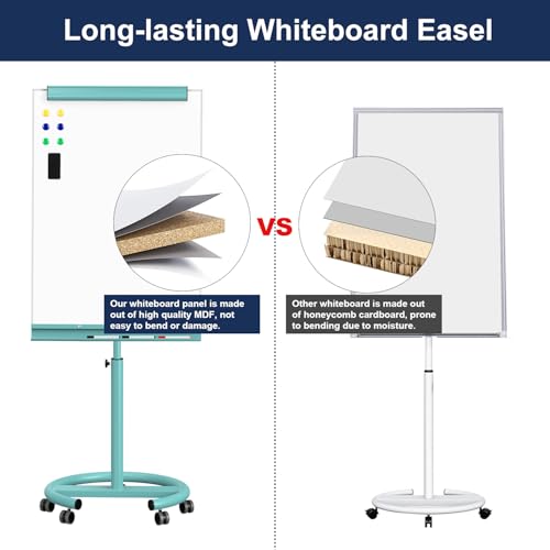 Image of TSJ OFFICE Rolling Whiteboard Standing - 40 x 26 Inches Mobile White Board