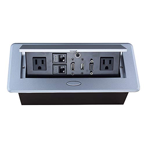 Table Pop up Power Strip Date Hub Connection Box with Outlet Network HDMI