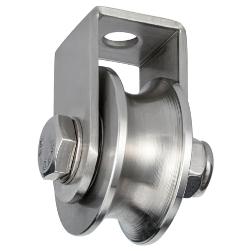 KCNOFNC Umlenkrolle mit 2 Kugellager, Edelstahl Fitness flaschenzug，Umlenkrollen für 12mm Seile Stahlseil, Tragkraft 500kg