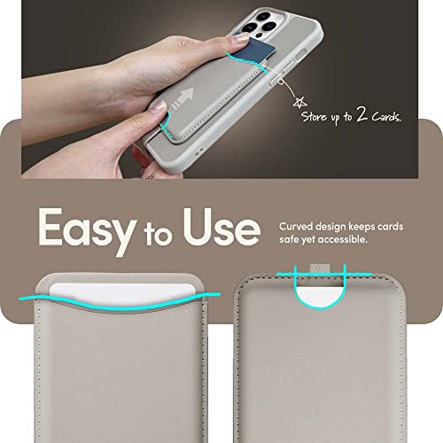 Image of Spigen Men Faux Leather Cyrill Kajuk Mag Wallet Magnetic Card Holder [Compatible with iPhone 16 / iPhone 15 / iPhone 14 / iPhone 13 / iPhone 12 Series] - Cream