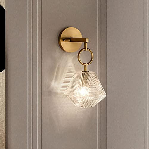 Lampe murale LED en verre et cuivre HTCAT au design moderne et luxueux pour un salon chic