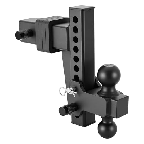 VEVOR Adjustable Trailer Hitch, Fit 2.5 Inch Receiver, Trailer Hitch Mount with 2 Inch & 2-5/16 Inch Balls, 28000 lbs GTW, 8 Inch Drop, Towing Ball Mounts for RVs, Off-Road Vehicles and Trucks, Black by VEVOR - Used condition - CA$162.44