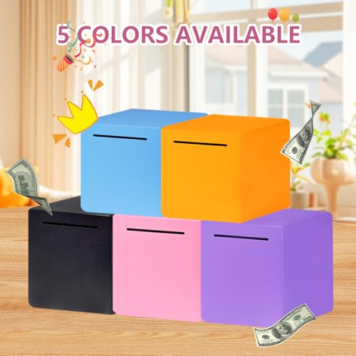 Adult Piggy Bank Money Safe for Adults Must Break to Open Piggy Bank-Stainless Steel Saving Box for Cash, DIY Sticker,Unbreakable Metal Safe Box for Everyone(4.72 inch) (Blue) - Image 6