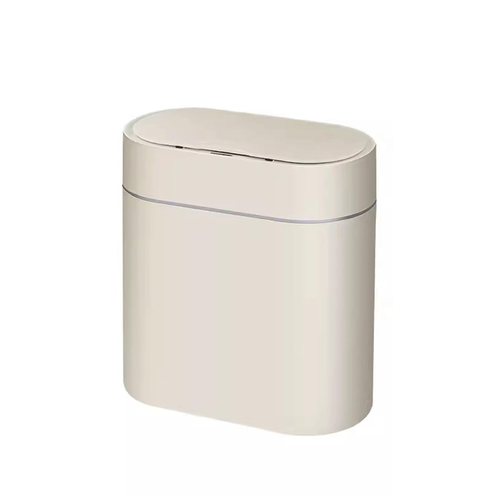 Bidone della spazzatura Pattumiera WC for Bagno Domestico Con Coperchio A Fessura Stretta(Milky White)
