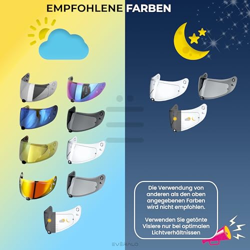 Everalo Kompatibel mit Hjc is 17 Visier - Fg17 - FgSt - C70 - C70n - HJ 20M - Helm Visier hjc is 17 Pinlock Ready - Anti-Kratzer (Schwarz 80%)