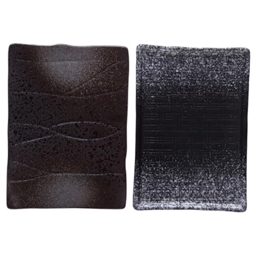 Set de platos rectangulares para sushi estilo japonés, melamina, 2 piezas miniatura 1