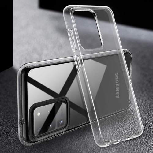 Image of NISHTECH Silicone for Samsung Galaxy S20 Ultra 5G Premium Transparent Hybrid Soft Slim Dust Proof Back Case Cover with Camera Protection
