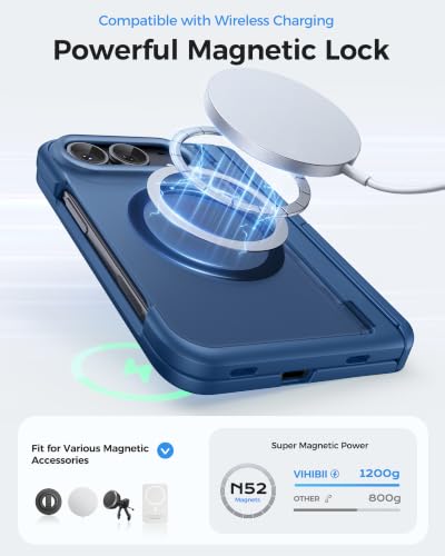 Image of Vihibii for iPhone Duo Case with Stand, Compatible with Magsafe, Blue