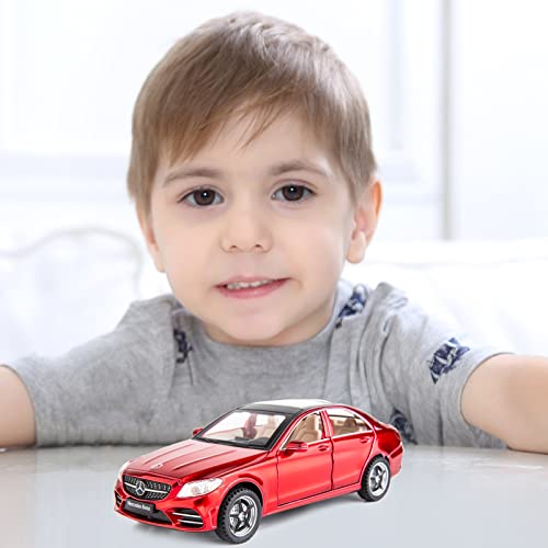 Bdtctk Compatible For Benz C260L 1:32 Model Car, Diecast Zinc Alloy Pull Back Toy Car With Sound And Light For Kids Boys Girls Red #TOP5